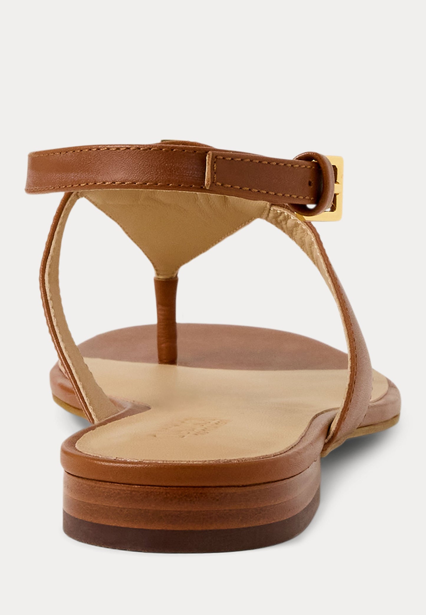 Lauren Ralph Lauren EVERLEY CALFSKIN SANDAL - Tongs - lauren tan