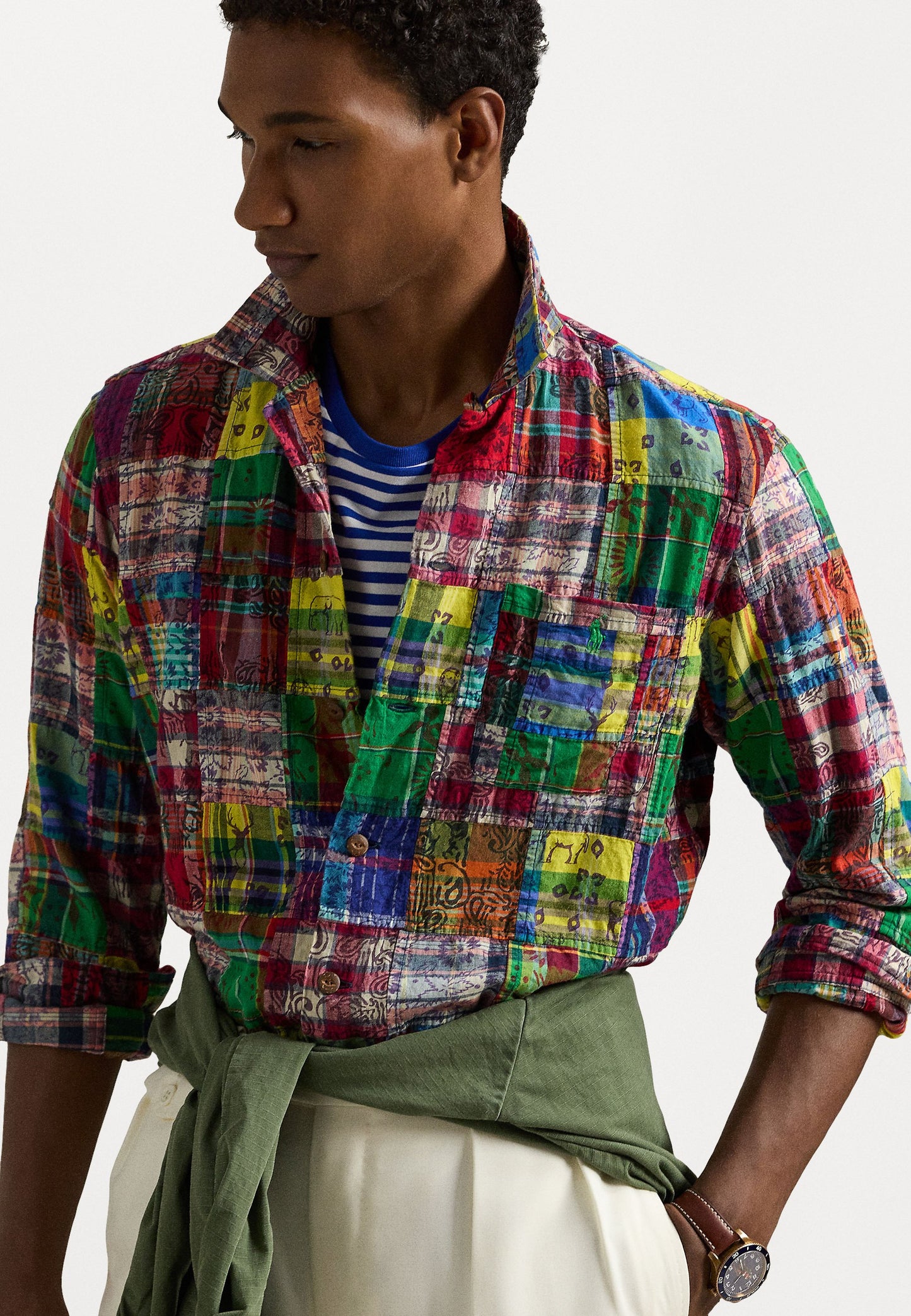 Polo Ralph Lauren CLASSIC FIT PATCHWORK MADRAS CAMP SHIRT - Chemise - block print patchwork
