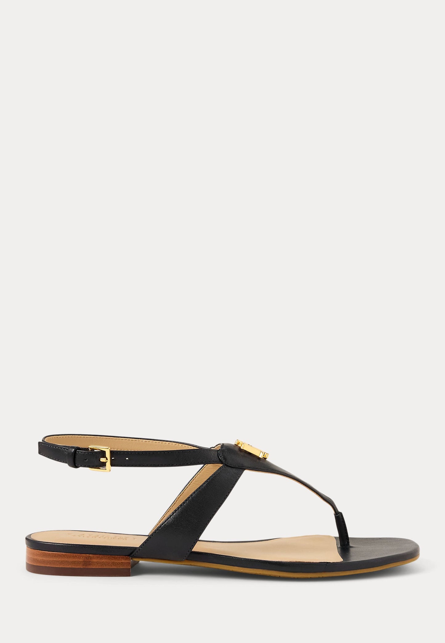 Lauren Ralph Lauren EVERLEY CALFSKIN SANDAL - Tongs - lauren tan