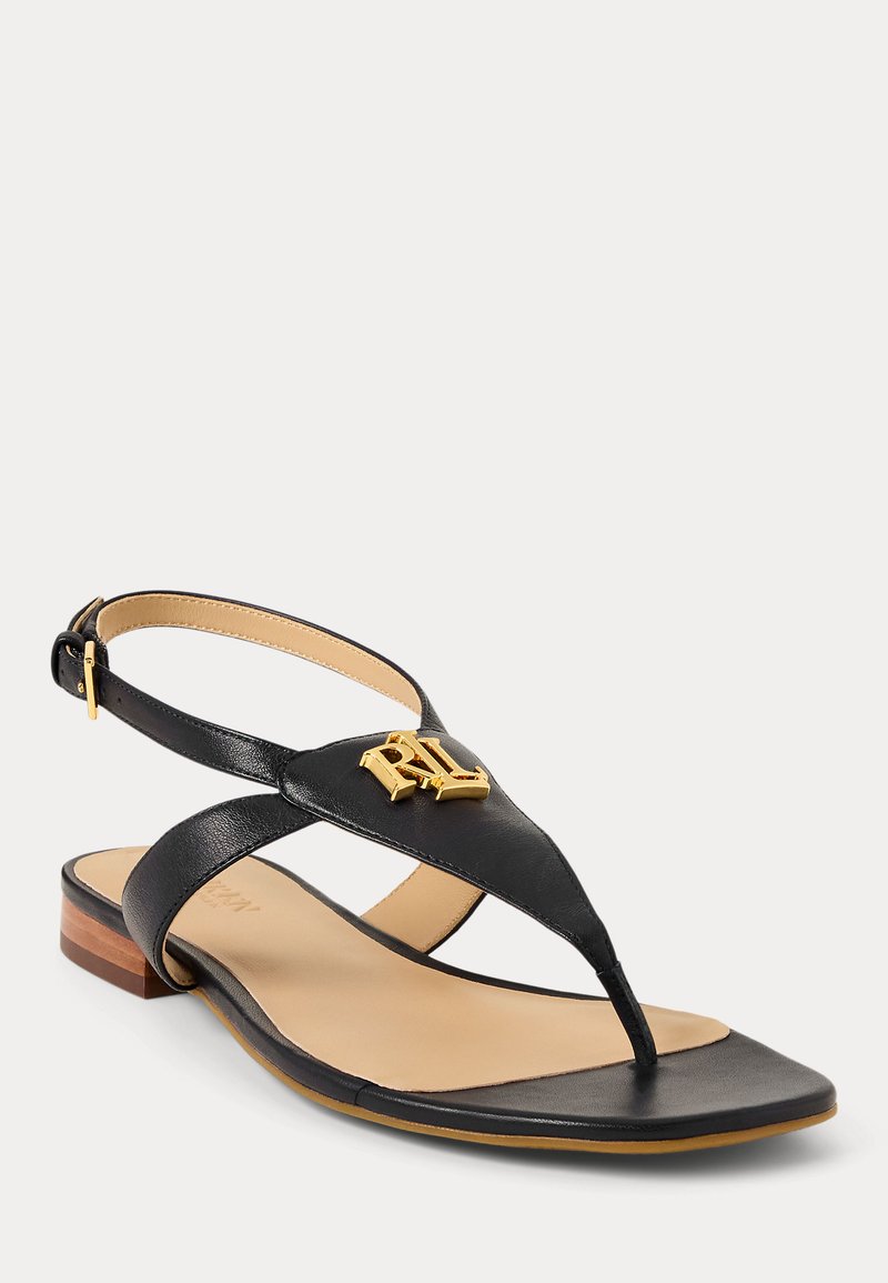 Lauren Ralph Lauren EVERLEY CALFSKIN SANDAL - Tongs - lauren tan
