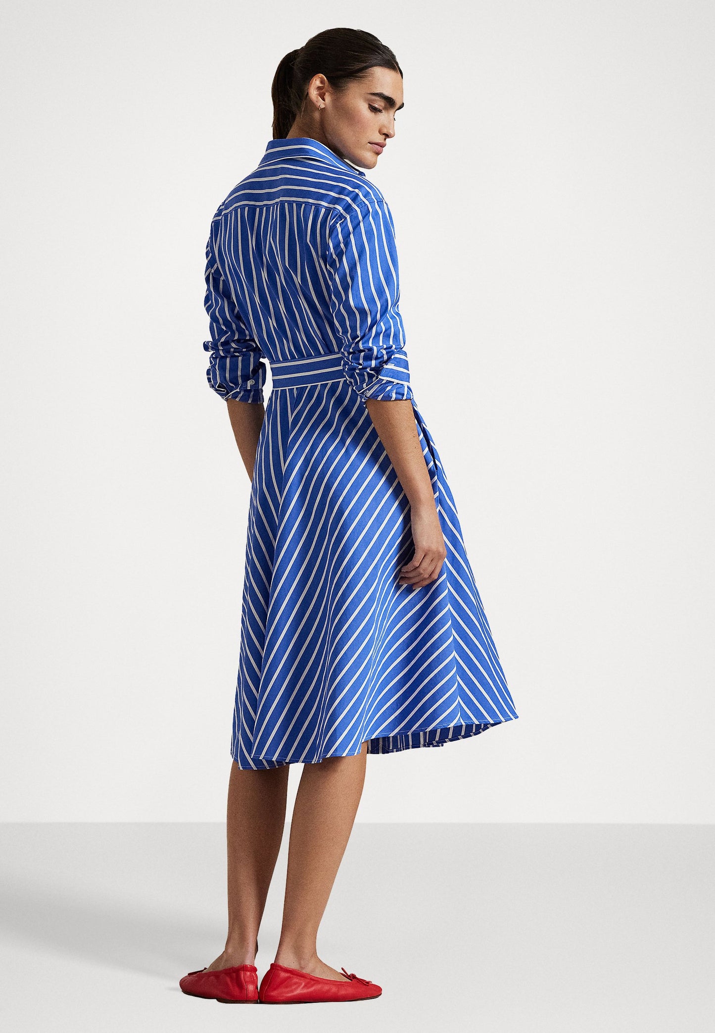 Polo Ralph Lauren BELTED WIDE STRIPE COTTON SHIRTDRESS - Robe chemise