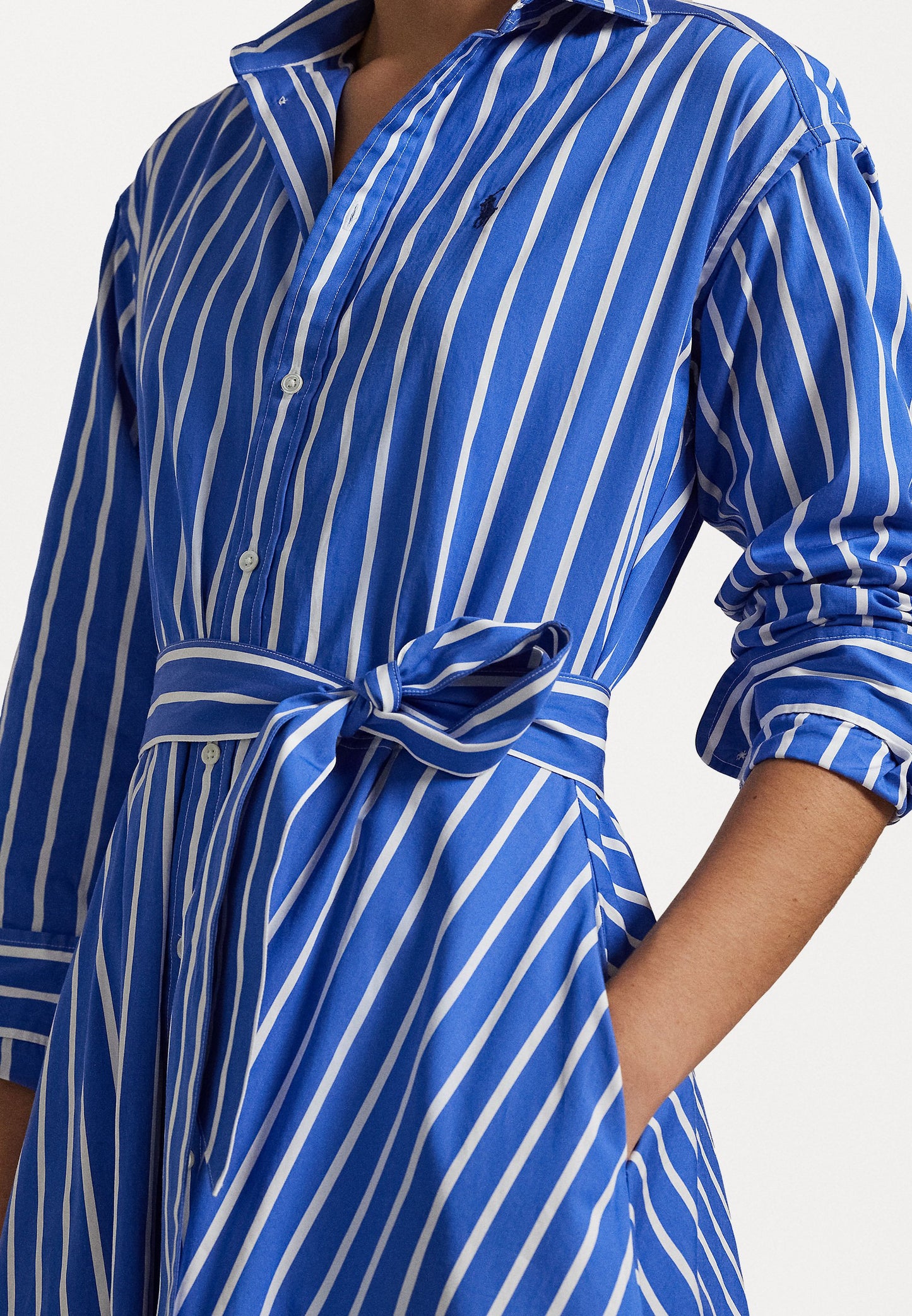 Polo Ralph Lauren BELTED WIDE STRIPE COTTON SHIRTDRESS - Robe chemise