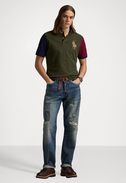 Polo Ralph Lauren CLASSIC FIT LEATHER-PONY MESH SHIRT - Polo - armadillo multi