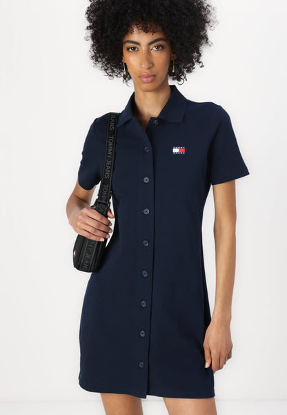 Tommy Jeans BADGE DRESS - Robe chemise - dark night navy