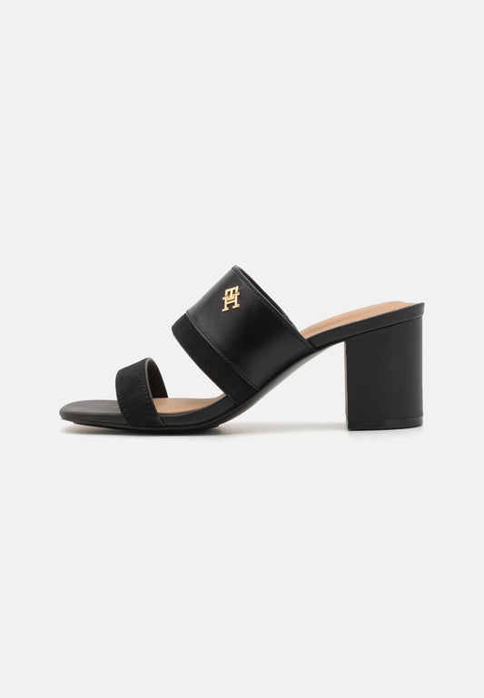 Tommy Hilfiger BLOCK HEEL MULE - Mules à talons - black