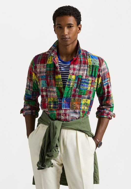 Polo Ralph Lauren CLASSIC FIT PATCHWORK MADRAS CAMP SHIRT - Chemise - block print patchwork