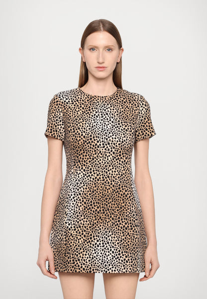 MICHAEL Michael Kors CHEETAH SHIFT MINI DRESS - Robe fourreau - bone