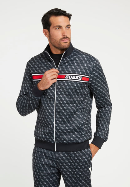 Guess ALLOVER LOGO - Sweat zippé