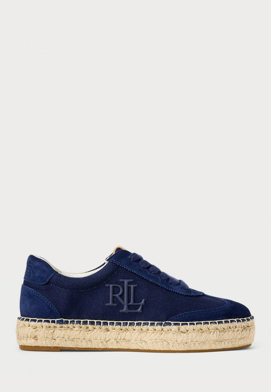 Lauren Ralph Lauren LUIZE CANVAS & SUEDE ESPADRILLE SNEAKER - Baskets basses - refined navy