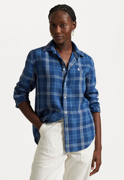 Polo Ralph Lauren CLASSIC FIT PLAID LINEN SHIRT - Chemisier