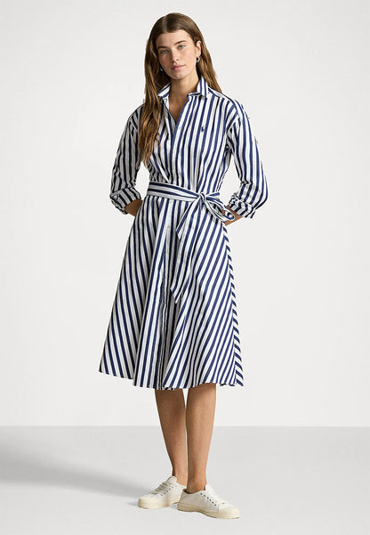 Polo Ralph Lauren BELTED WIDE STRIPE COTTON SHIRTDRESS - Robe chemise