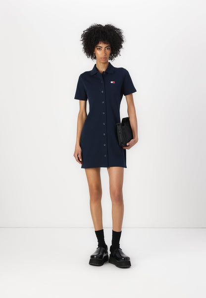 Tommy Jeans BADGE DRESS - Robe chemise - dark night navy