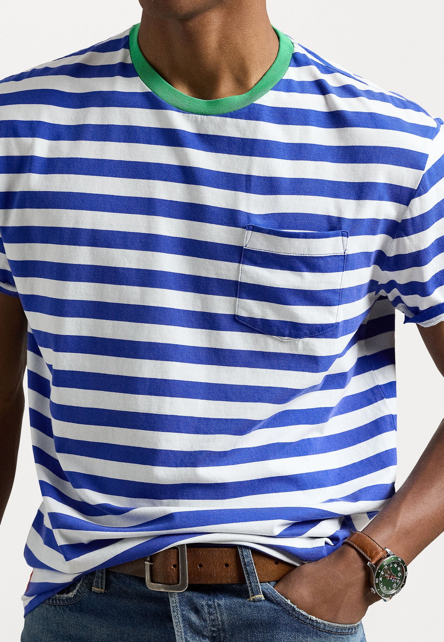 Polo Ralph Lauren CLASSIC FIT STRIPED JERSEY T-SHIRT - T-shirt imprimé - blue saturn multi