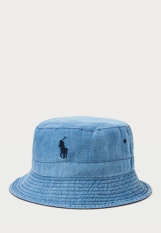 Polo Ralph Lauren REVERSIBLE COTTON & LINEN BUCKET HAT UNISEX - Chapeau