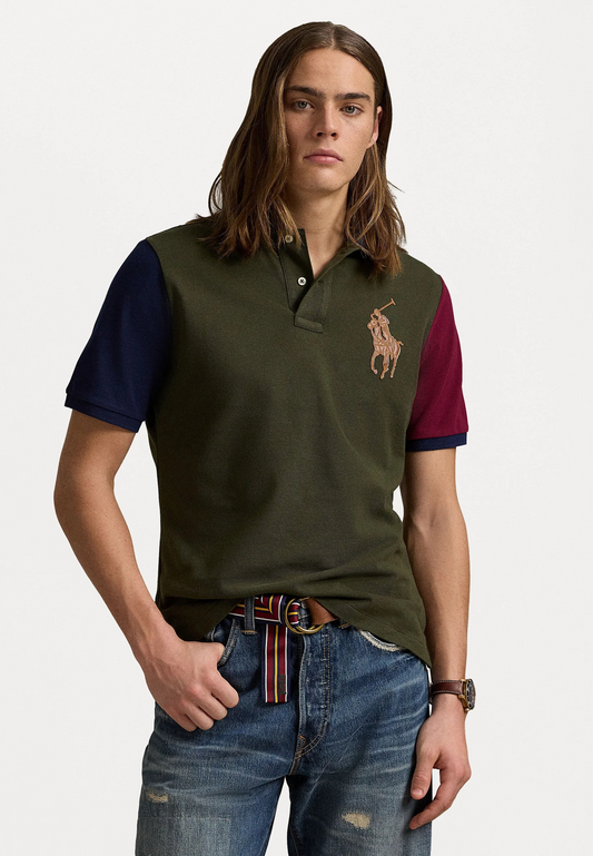 Polo Ralph Lauren CLASSIC FIT LEATHER-PONY MESH SHIRT - Polo - armadillo multi