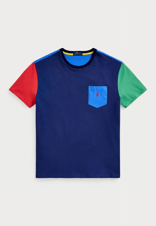 Polo Ralph Lauren CLASSIC FIT JERSEY POCKET T-SHIRT - T-shirt imprimé - light navy multi