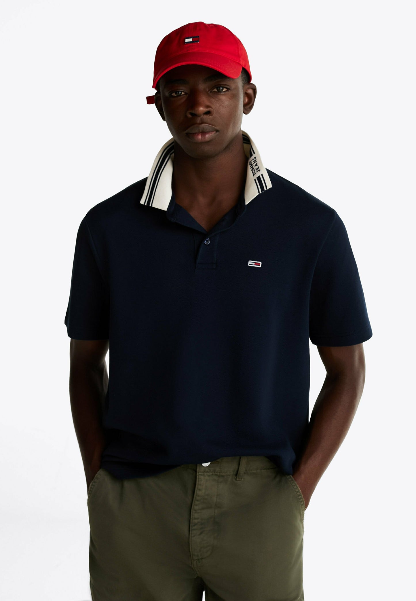 Tommy Jeans REGULAR FIT TIPPED COLLAR - Polo - dark night navy