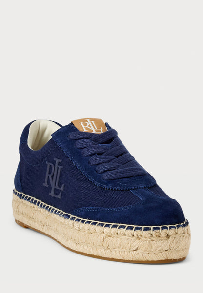 Lauren Ralph Lauren LUIZE CANVAS & SUEDE ESPADRILLE SNEAKER - Baskets basses - refined navy