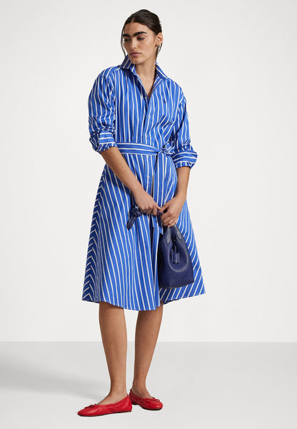 Polo Ralph Lauren BELTED WIDE STRIPE COTTON SHIRTDRESS - Robe chemise