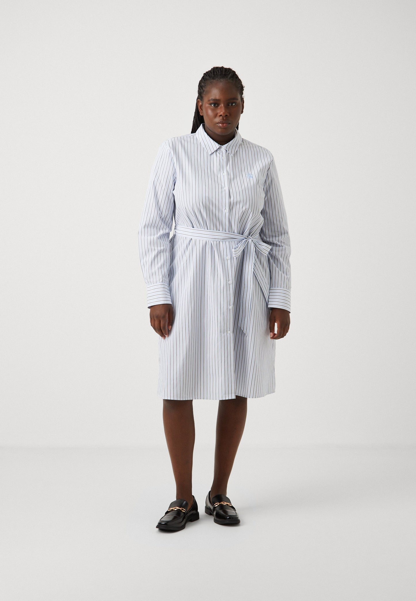 Tommy Hilfiger Curve STRIPE SHIRTDRESS - Robe chemise - vessel blue