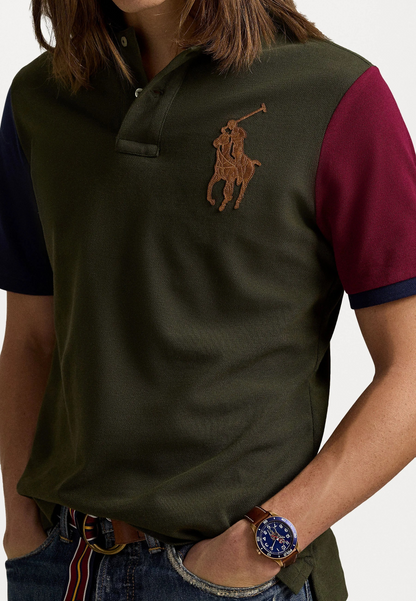 Polo Ralph Lauren CLASSIC FIT LEATHER-PONY MESH SHIRT - Polo - armadillo multi